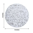 thumbnail image 3 of Efavormart 10 Pack Metallic Silver Sheer Organza Round Placemats with Embossed Foil Flower Design, 13" Disposable Dining Table Mats, 3 of 5
