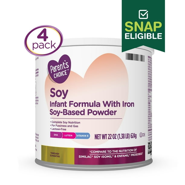 Parent's Choice Soy Baby Formula Powder with Iron, for Fussiness & Gas