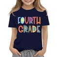 thumbnail image 3 of UACY Girls Fourth Grade Back to School T Shirt Short Sleeve Crew Neck Cotton Casual Graphic Tee for Kids (Dark Blue, 12-13 Years), 3 of 6
