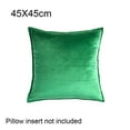thumbnail image 3 of Seat Cushion Cover Solid Color Velvet Replacement Soft Replacement Soft Decorative Reusable Zipper Sofa Pillow Case Accessories Green 45x45cm, 3 of 6