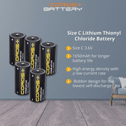 COROS CLE-14 C 3.6V Lithium Thionyl Chloride Battery (5 Batteries)