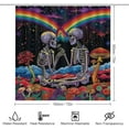 thumbnail image 2 of 4Pcs Gothic Skeleton Couple Shower Curtain Set with Toilet Lid Cover Non-Slip Rugs for Bathroom, Purple Mushroom Floral Skull Shower Curtain Bathroom Sets with Hooks, 72x72 Inch, 2 of 8