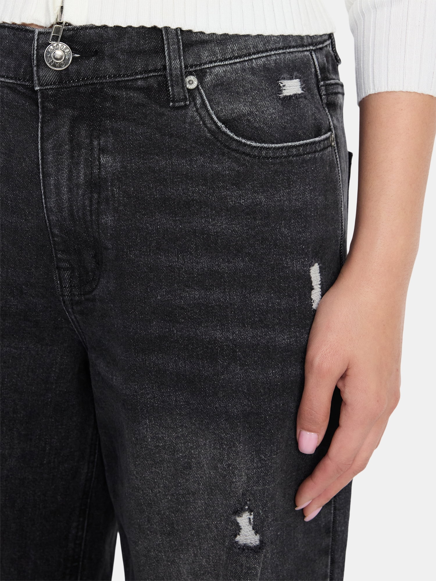 Madden NYC Women’s Distressed Jeans, 31'' Inseam, Sizes XXS-XXL