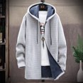 thumbnail image 3 of Abrigo largo de punto para hombre, cárdigan con capucha de chenilla acolchada de terciopelo para hombre, suéter grueso de diseño de longitud más larga, 3 of 5