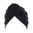 thumbnail image 2 of Minnieouse Turbante tejido nudo estilo étnico musulmán Hijab sombrero Donut cubierta diadema gorras Bonnet decoración del cabello para mujeres Sombreros Negro Minnieouse AP011270-03B, 2 of 6