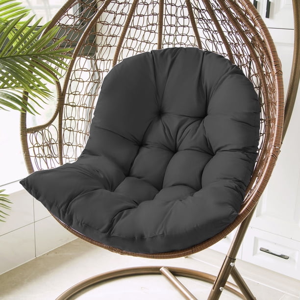 Cojín para silla colgante con respaldo | Cojín de asiento desmontable y lavable para uso en interiores y exteriores