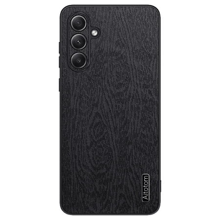 Case for OPPO A60 Fashionable phone case with natural wood grain visual effect and black soft TPU shock-absorbing protective cover, unique phone protective case