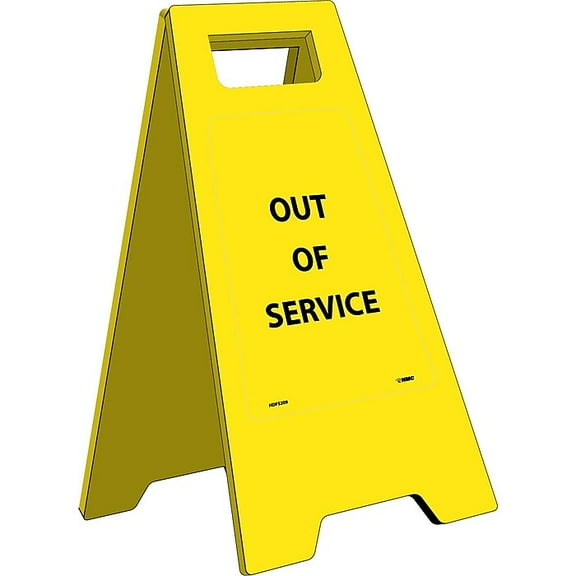 Heavy Duty Floor Signs; Out Of Service, 24.63X10.75