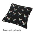 thumbnail image 3 of Throw Pillow Covers, Hummingbird Print Black Soft Square Pillow Cases with Invisible Zipper for Couch Bed Sofa, Farmhouse Fall Home Decor 20"x20", 3 of 7