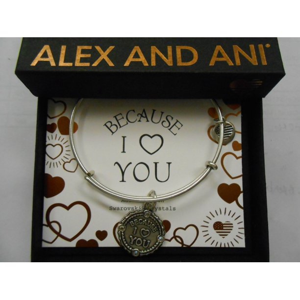 Alex And Ani Alex And Ani Womens Because I Love You Charm Bangle Bracelet Rafaelian Silver Expandable Walmart Com Walmart Com