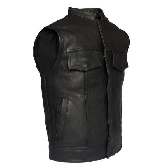 Dream Apparel Kids Motorcycle Vest Youth Classic Biker Vest Premium Cowhide Leather children Coats with Multiple Pockets Black
