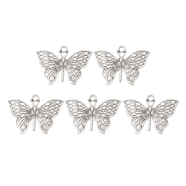 50 piezas dijes de mariposa Colgantes Macarena aleación de Zinc Vintage