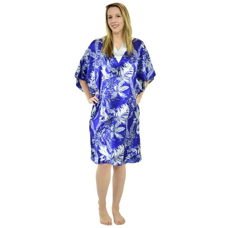 - Up2date Fashion's Women's Short Caftan / Kaftan / Muumuu / Mumu, Tropical Sapphire Print