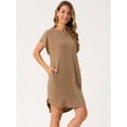 thumbnail image 2 of DARING DIVA Short Sleeve T-Shirt Crewneck Mini Dress S Brown, 2 of 6