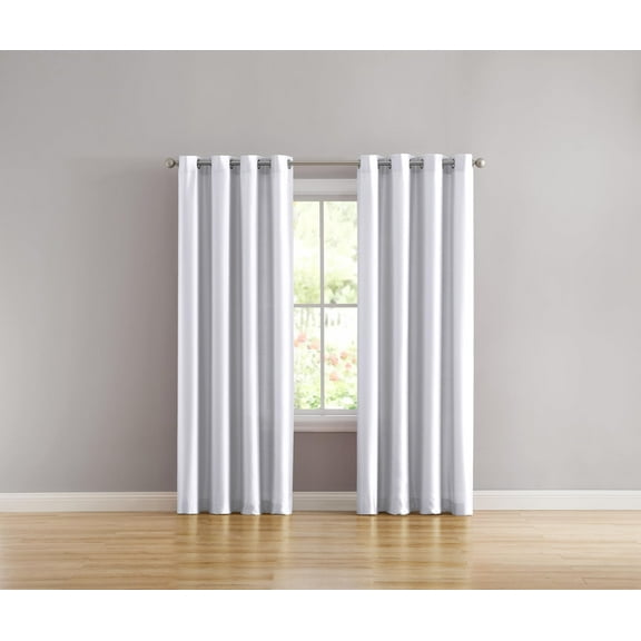 Stylemaster Chelsea Faux Silk Grommet Panel, 56-Inch by 84-Inch, White
