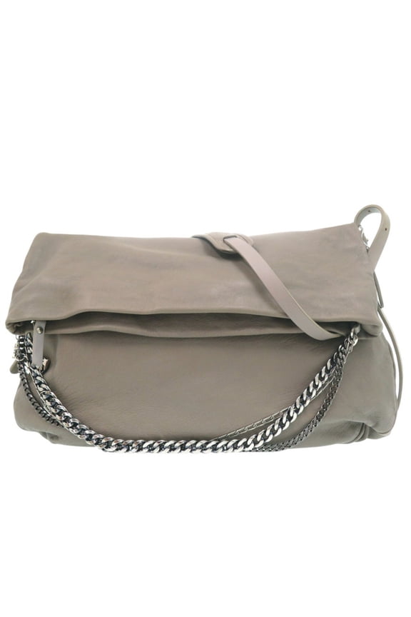 Pre-Owned Jimmy Choo Chain Shoulder Bag Biker Leather Gray 1492 (Good)