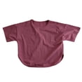 thumbnail image 1 of Zpanxa T-Shirts pour Garçons Couleur Unie Été Mince Manches Courtes Décontracté Col Rond Haut avec Coton 2 Ans, 1 of 5