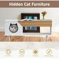 thumbnail image 4 of Rugerasy 45inch Coffee Table Cat Living Room Tables with Storage Drawer,Wooden Rustic Coffee Table with Cat House,Hidden Kitty Litter Box Furniture,Wood, 4 of 8