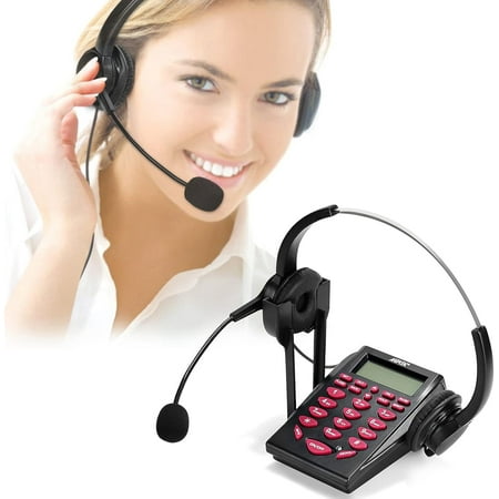 Upgraded Call Center Phone, Corded Telephone with Binaural & Dialpad for House Call Center Office -