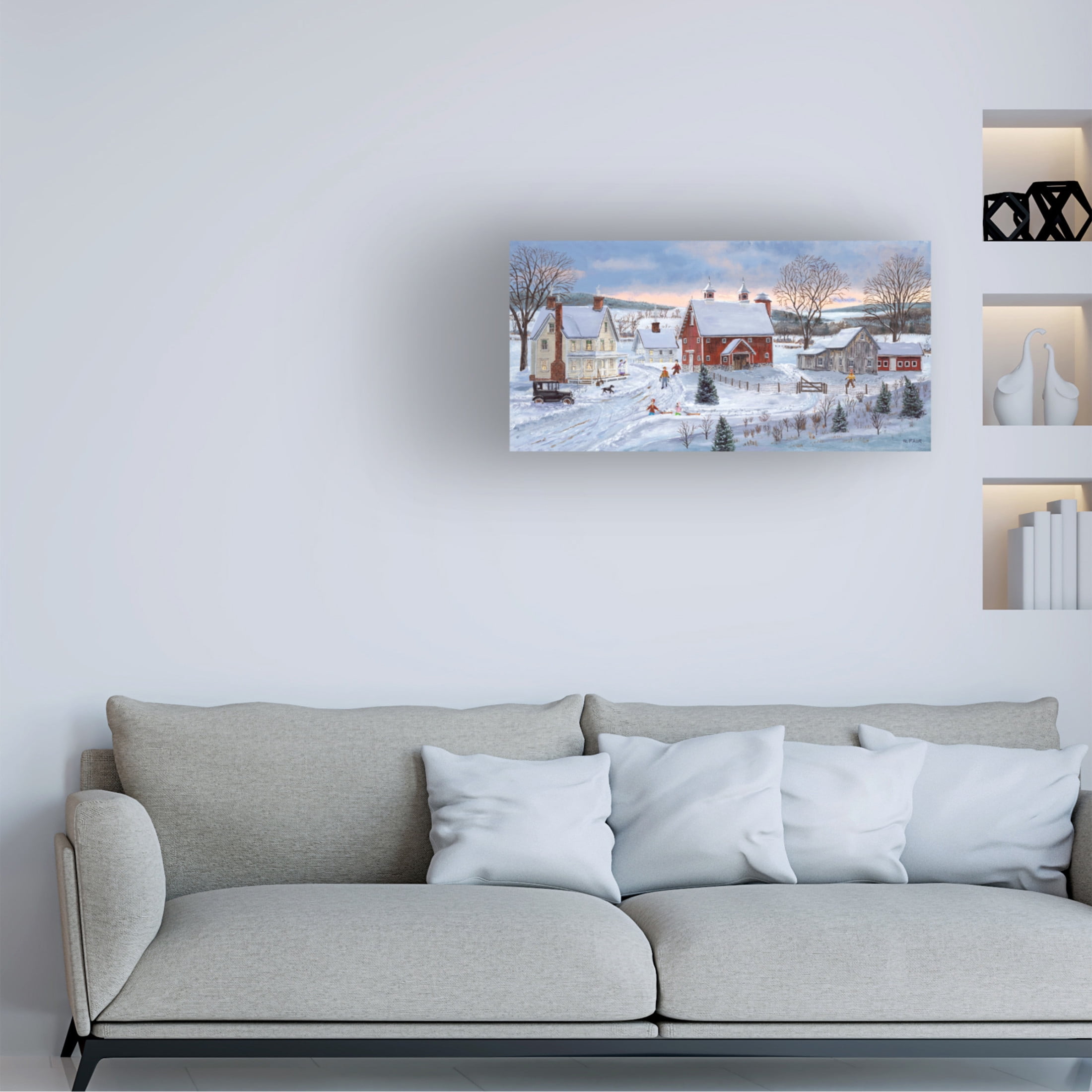 Canvas Wall Art - Bob Fair 'Call to Dinner' Wall Art for Living Room, Bedroom, or Office Décor by Trademark Fine Art - 19 x 10 Inches