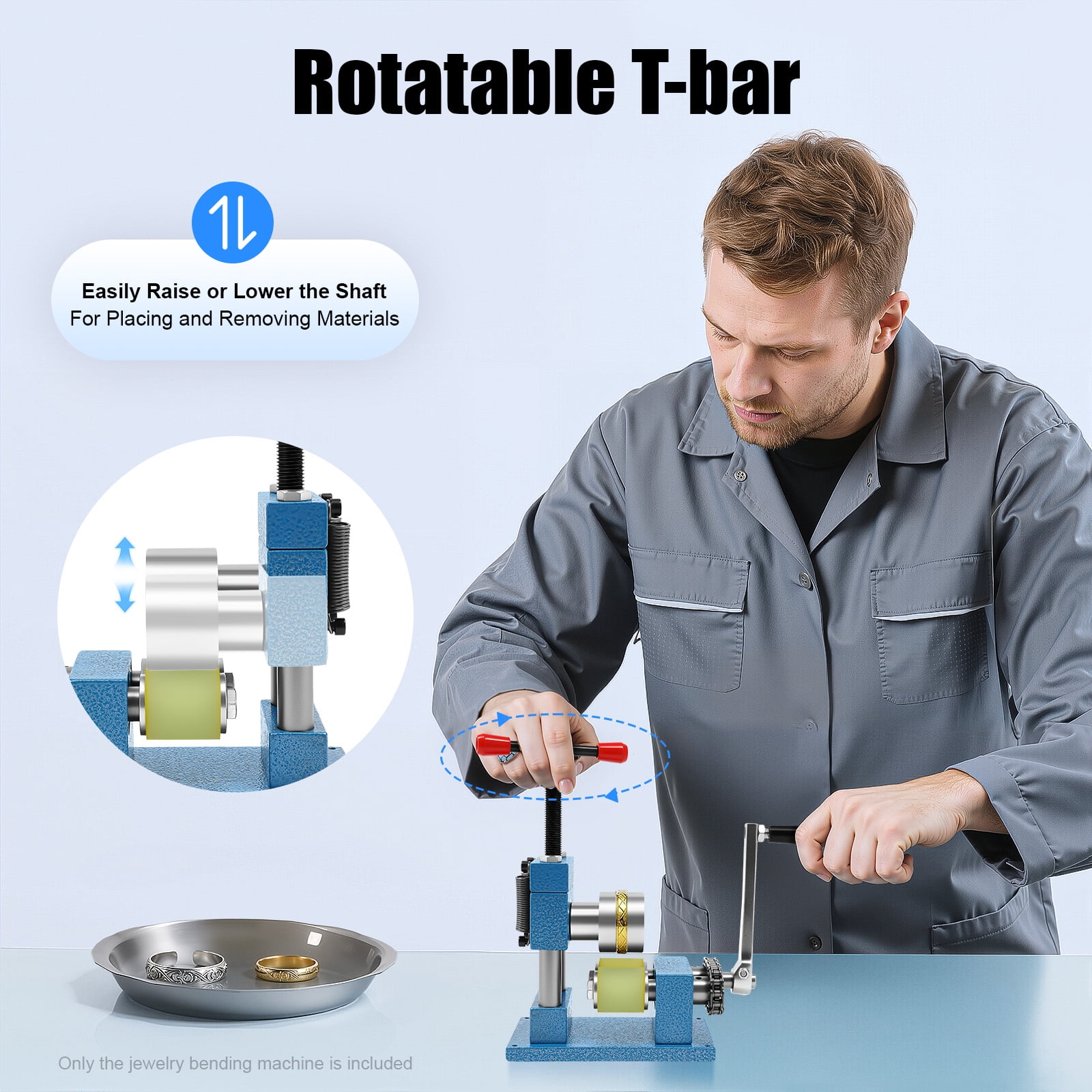 Bracelet Ring Bending Machine, Heavy Duty Bending Tool Set ,Multi-Functional Hand Crank Jewelry Ring Bracelet Press Earring Processing Bender Spoon Ring Making Kit for Earring Making