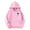 Pink, variant on WOYY Toddler Girls Preppy Hoodie Palm Print Casual Hooded Sweatshirt, Sizes 3-4T