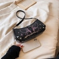 thumbnail image 3 of Bolso de mano para mujer, Bolso para axilas de PU con mariposa, Bolso de compras para chica picante (negro), 3 of 7
