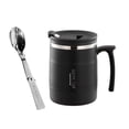 thumbnail image 3 of Taza de viaje de café con asa con tapa, vaso de café al vacío, taza aislada al vacío portátil para senderismo, Camping, hogar Negro Macarena Taza con aislamiento, 3 of 8
