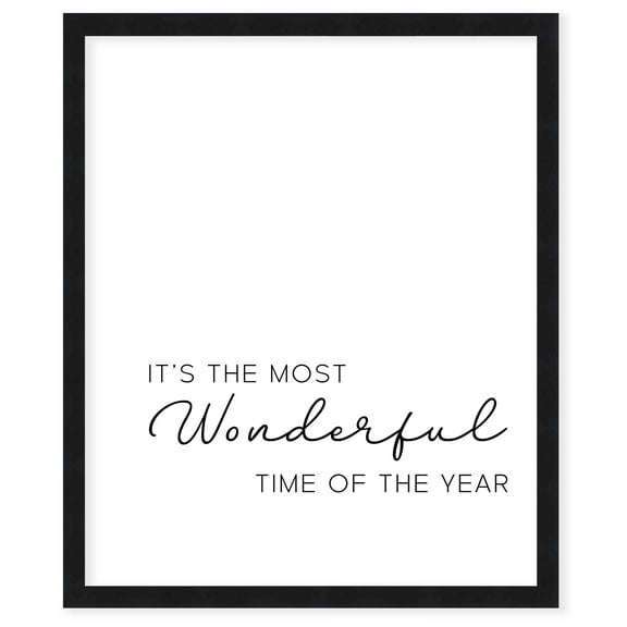 It's the Most Wonderful Time of the Year 19.5" x 25.5" Framed Christmas Wall Decor  Sign Poster in