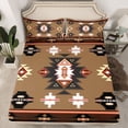 thumbnail image 2 of Homewish Western Boho Aztec Twin Sheet Sets for Men, Rustic Mandala Hippie Twin Fitted Sheet, Brown Abstract Flat Sheet, Lightweight Room Decor, 3-Piece, 2 of 7