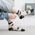 thumbnail image 2 of Rateoe Cute Swan Pattern Quarter Crew Socks,Toe Seamed Ankle Socks,Cotton Cushioned Breathable Athletic Crew Sports Socks, 2 of 7