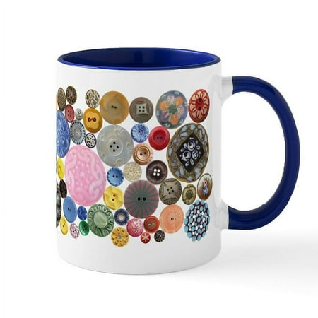 

CafePress - Button Mugs Mug - 11 oz Ceramic Mug - Novelty Coffee Tea Cup