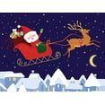 thumbnail image 2 of Woo, Teresa 14x12 Gold Ornate Wood Framed with Double Matting Museum Art Print Titled - Santa and Reindeer, 2 of 4