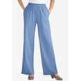 thumbnail image 2 of Woman Within Plus Size 7-Day Wide-Leg Elastic-Waist Stretchy Knit Pant, 2 of 6