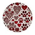 thumbnail image 2 of Wuche  Dog Paw Print with Hearts Round Tablecloth, Fitted Round Table Cloth with Elastic Edge Wipeable Table Protector for Indoor Outdoor Party Picnic Fit Table, 2 of 7