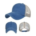 thumbnail image 3 of MIASHUI Washed Cotton Plain Mesh Baseball Cap, 9 Color Options, Low Profile Sun Hat for Men and Women, Adjustable Strap Blue, 3 of 3