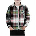 thumbnail image 2 of Cowsor Boy Button Down Shirt Kid Flannel Shirt Toddler Buffalo Plaid Shirt Boys Western Shirts Long Sleeve Shirt, 2 of 4