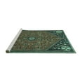 thumbnail image 2 of Ahgly Company Machine Washable Indoor Square Persian Turquoise Blue Traditional Area Rugs, 3' Square, 2 of 4