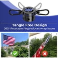 thumbnail image 2 of ORUYROP Flag Pole Rings 2 Pcs, Aluminum Alloy 0.75-1.02 Inch Flag Pole Clip, 360 Degree Rotating Tangle Free Flagpole Flag Mounting Rings Spinning Flag Pole Kit with Carabiner, 2 of 6