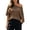 Brown, variant on SRZYMJ Womens 3/4 Sleeve Crochet Tops Summer V Neck Beach Cover Ups | Casual Off Shoulder Boho Sweaters
