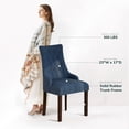thumbnail image 4 of AFO Wing Back Dining Chairs Set of 2, Button Tufted Fabric Kitchen Chairs with Solid Rubberwood Legs, Upholstered High Back Side Chair, Blue, 4 of 8
