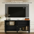 thumbnail image 4 of CBJCBJ 58" Retro Sideboard Buffet Cabinet with Storage, Accent Cabinet for Kitchen, Living Room,Black, 4 of 6