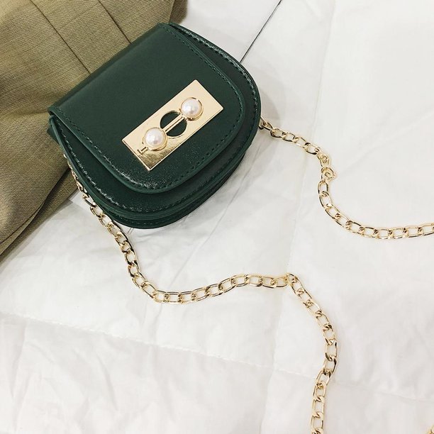 Bolsa Paquetes de dinero para niños de hombro con decoración de perlas de cuero PU cruzados para mujeres Sywqhk Para Estrenar