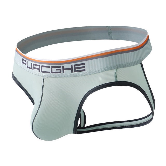 Tanga de cintura baja para hombre, de seda helada, ultrafina, transparente, sexy, con realce de cadera, ropa interior doble Ding, ropa interior sexy gay para hombre