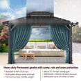 thumbnail image 4 of HOTEEL 10' x 12' Hardtop Gazebo, Outdoor Steel Double Galvanized Roof Canopy, Aluminum Frame Permanent Pavilion Metal Gazebo with Curtains and Netting, Sunshade for Patios, Gardens, Lawns, Black, 4 of 9