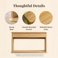 thumbnail image 4 of Aitjunz 63" Console Table with 2 Drawers and Storage Shelf, Waterfall Wood Grain Entryway Table with Curved Edges, Long Sofa Table for Living Room, Hallway and Foyer, 4 of 6