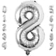thumbnail image 2 of Globo plateado grande número 8 de 40 pulgadas, tamaño extra grande, globos de helio de lám Lovoir Lovoir, 2 of 2