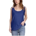 thumbnail image 2 of Tidyack , Rabais Importants, Nouveau Débardeur pour Femmes 2025, Haut de Mode Décontracté, Mélange de Coton Doux, Coupe Ample, Col Rond, Usage Quotidien, Style Polyvalent, pour Bureau/voyage / 95 % Polyester 5 % Spandex, Bleu, 2 of 6