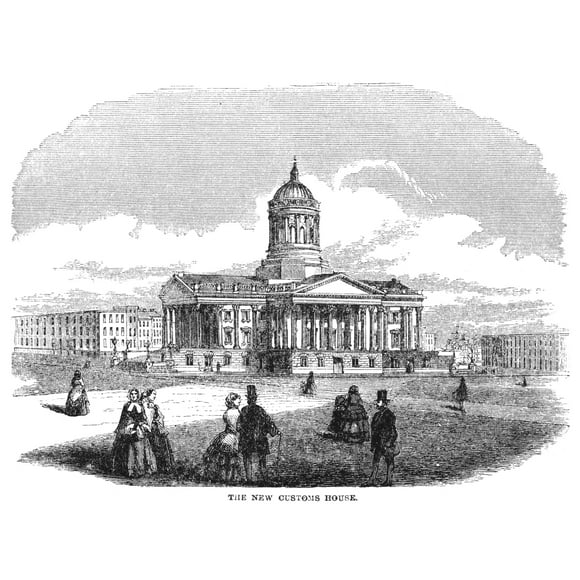 Charleston, 1857. /N'The New Custom House' At Charleston, South Carolina. Wood Engraving, 1857. Poster Print by  (18 x 24)