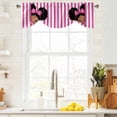 thumbnail image 3 of Pink Stripes Tie Up Valance Curtains for Windows, Kitchen Curtains Window Treatments, Cartoon Funny Bow Girl Vertical Striped Short Window Shades Valances for Bedroom Bathroom Cafe 42"x12", 3 of 8